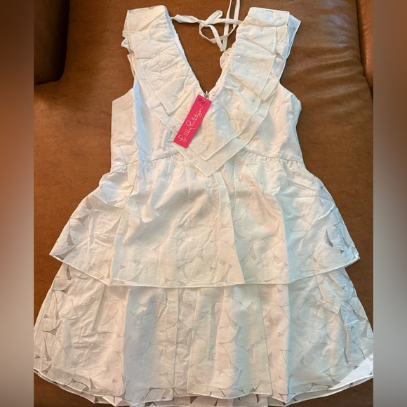 Lilly Pulitzer Ritamarie White Ruffle Tiered Mini Dress - Size 14 - MSRP$278 NWT - Picture 3 of 7